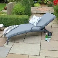 Thirsk Cushioned Sun Lounger - Graphite Grey