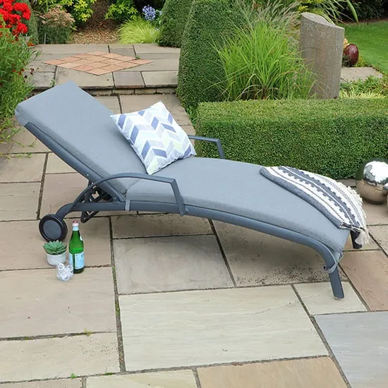 Thirsk Cushioned Sun Lounger - Graphite Grey image