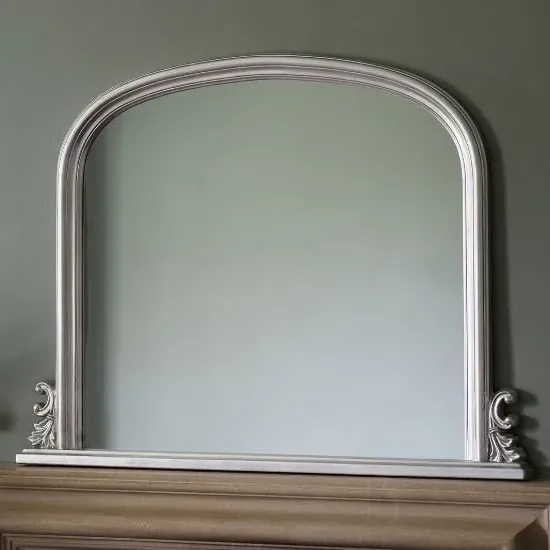 Thorne Rectangular Overmantle Mirror - Silver