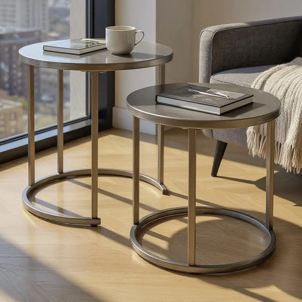 Thornville Metal Nest of 2 Tables - Anthracite image