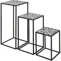 Thorold Nest of 3 Tables - White, Glass