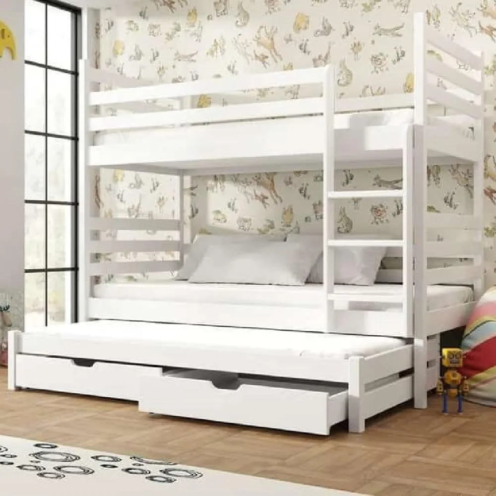 Thorsby Bunk Bed with Storage - White, Wood