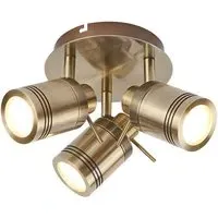 Three Light Bathroom Spot Plate - Antique Brass