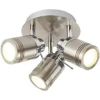 Three Light Bathroom Spot Plate - Silver