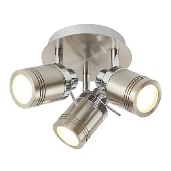 Three Light Bathroom Spot Plate - Silver