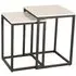 Tiana Square Nest of 2 Tables - White, Ceramic