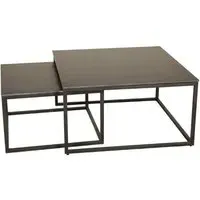 Tiana Square Nesting Coffee Tables - Black, Ceramic