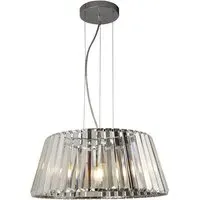 Tiara 5 Light Crystal Glass Ceiling Pendant Light - Chrome