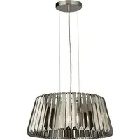 Tiara 5 Light Smoked Glass Ceiling Pendant - Chrome