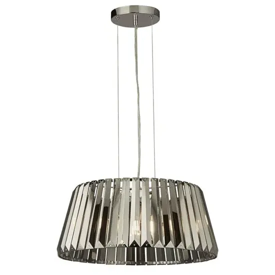 Tiara 5 Light Smoked Glass Ceiling Pendant - Chrome