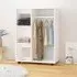 Tiara Open Wardrobe with 3 Shelves - White, Engineered Wood