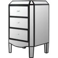 Tiffani 3-Drawer Chest - Silver, Black