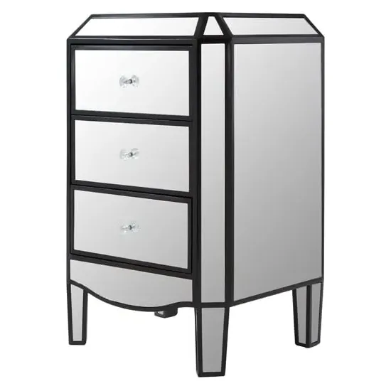 Tiffani 3-Drawer Chest - Silver, Black image