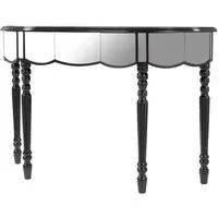 Tiffani Mirrored Console Table - Silver, Black