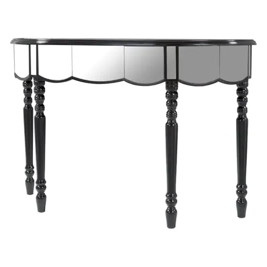 Tiffani Mirrored Console Table - Silver, Black