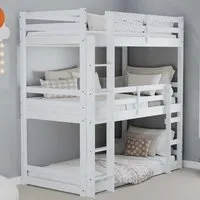 Tifton Triple Bunk Bed - White, Wood alternate view