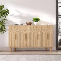 Tiger 4-Door Sideboard - Sapphire Oak, Melamine Particle Board alternate view