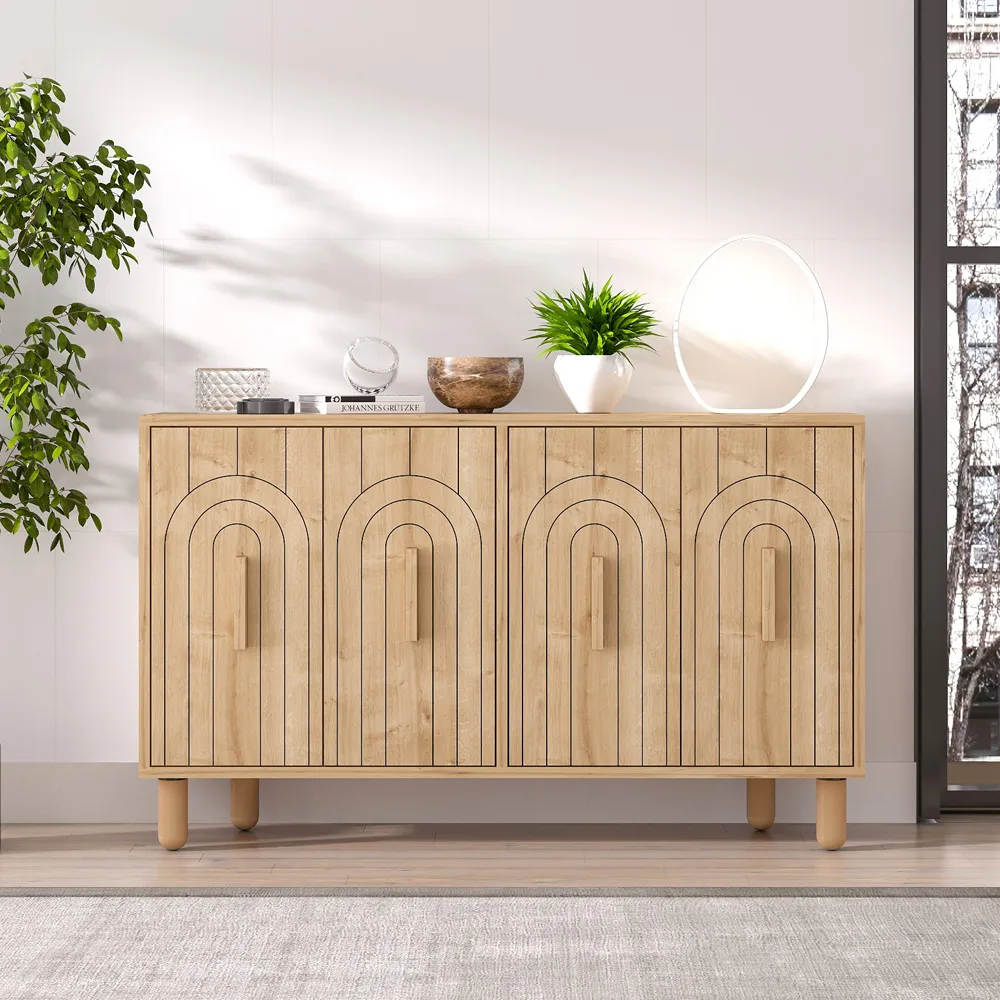 Tiger 4-Door Sideboard - Sapphire Oak, Melamine Particle Board product