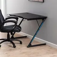 Tilburg Gaming Desk with Metal Frame - Black