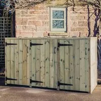Tilburg Triple Bin Store - Natural, FSC Certified Wood alternate view
