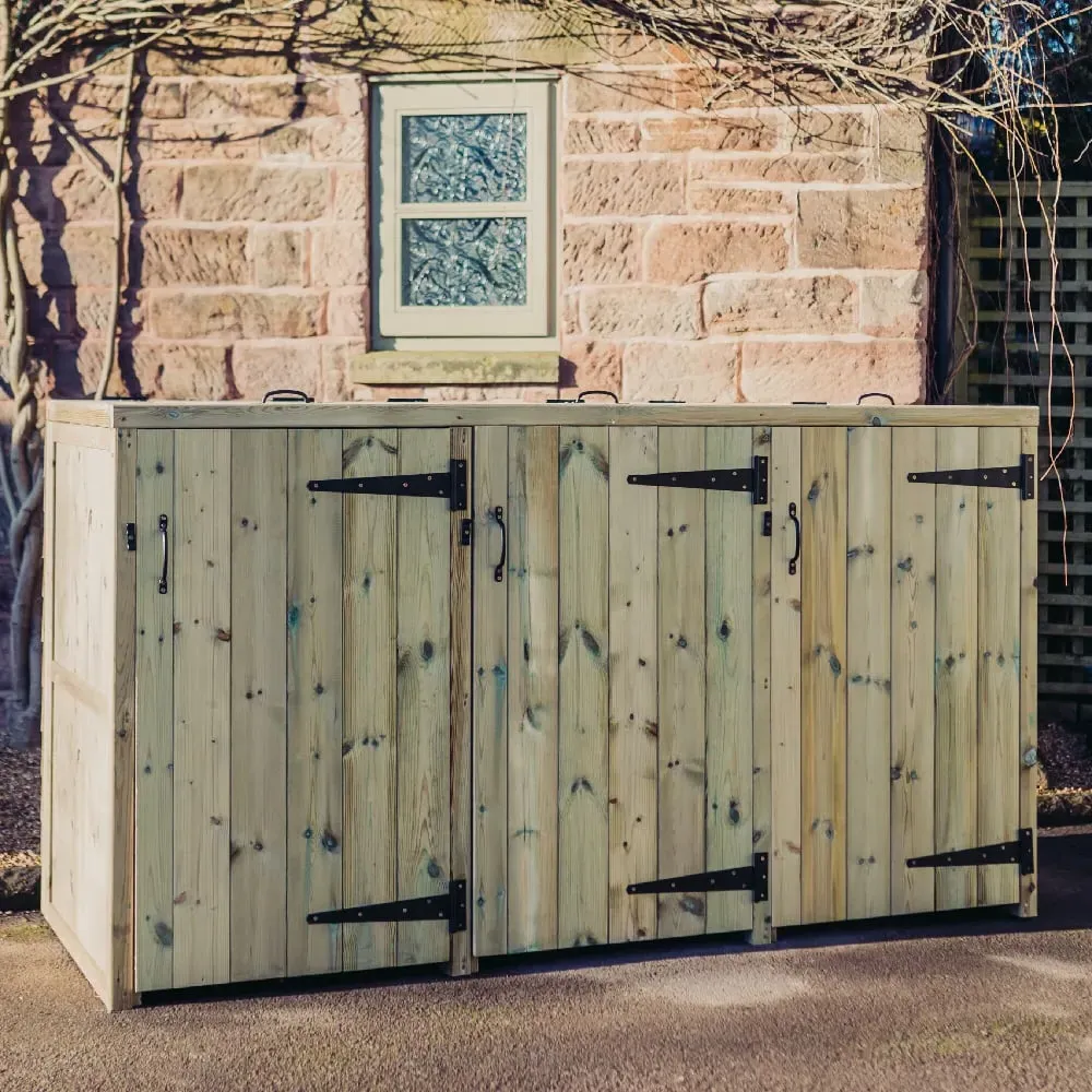 Tilburg Triple Bin Store - Natural