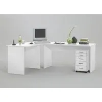 Till L-Shaped Corner Computer Desk - White