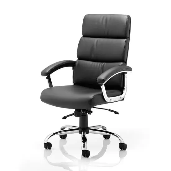 Tillie Executive Chair with Chrome Base - Black, Bonded Leather image