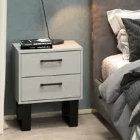 Tilston Bedside Cabinet with 2 Drawers - White, Black