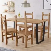 Tilston Large Dining Table with 4 Chairs - Oak