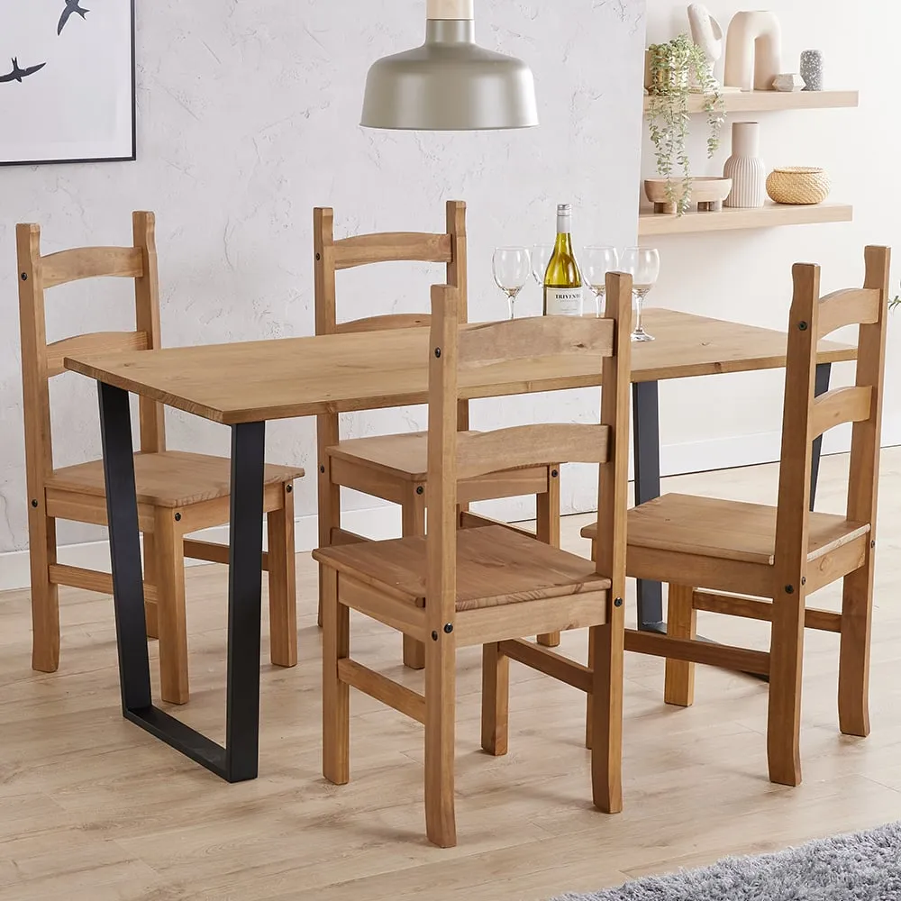 Tilston Large Dining Table with 4 Chairs - Oak