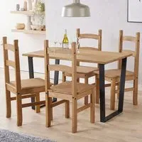 Tilston Small Dining Table with 4 Chairs - Oak