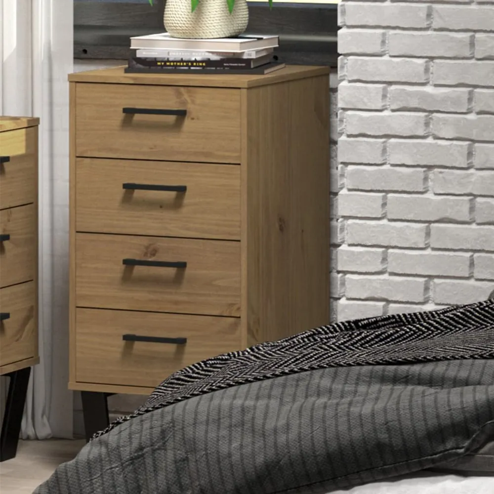 Tilston Tall Chest of 4 Drawers - Oak, Wood image