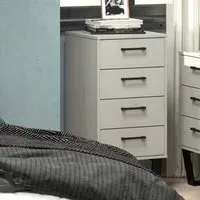 Tilston Tall Chest of 4 Drawers - White, Wood