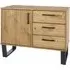 Tilston Wooden Sideboard with 1 Door 3 Drawers - Oak, Black