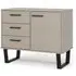Tilston Wooden Sideboard with 1 Door 3 Drawers - White, Black