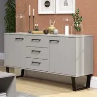 Tilston Wooden Sideboard with 2 Doors 3 Drawers - White, Black