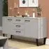 Tilston Wooden Sideboard with 2 Doors 3 Drawers - White, Black