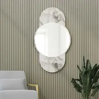 Time Glass Wall Mirror with White Marble Base alternate view
