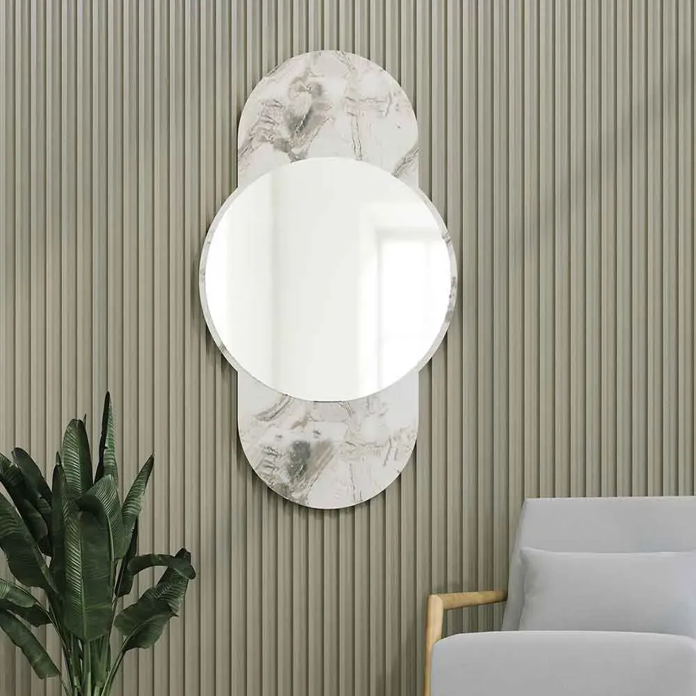 Time Glass Wall Mirror with White Marble Base product