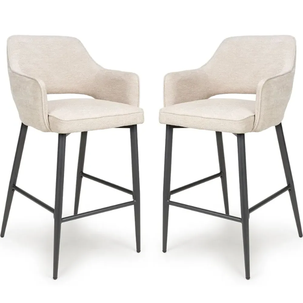 Tipton Bar Chairs In Pair - Natural, Fabric image