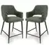 Tipton Counter Bar Chairs In Pair - Green, Fabric