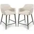 Tipton Counter Dining Chairs In Pair - Natural, Fabric