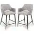 Tipton Counter Dining Chairs In Pair - Pewter, Fabric