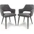 Tipton Dining Chairs In Pair - Dark Grey, Fabric