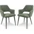 Tipton Dining Chairs In Pair - Green, Fabric
