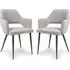 Tipton Dining Chairs In Pair - Pewter, Fabric