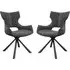 Tirana Dining Chairs in Pair - Grey, Velvet