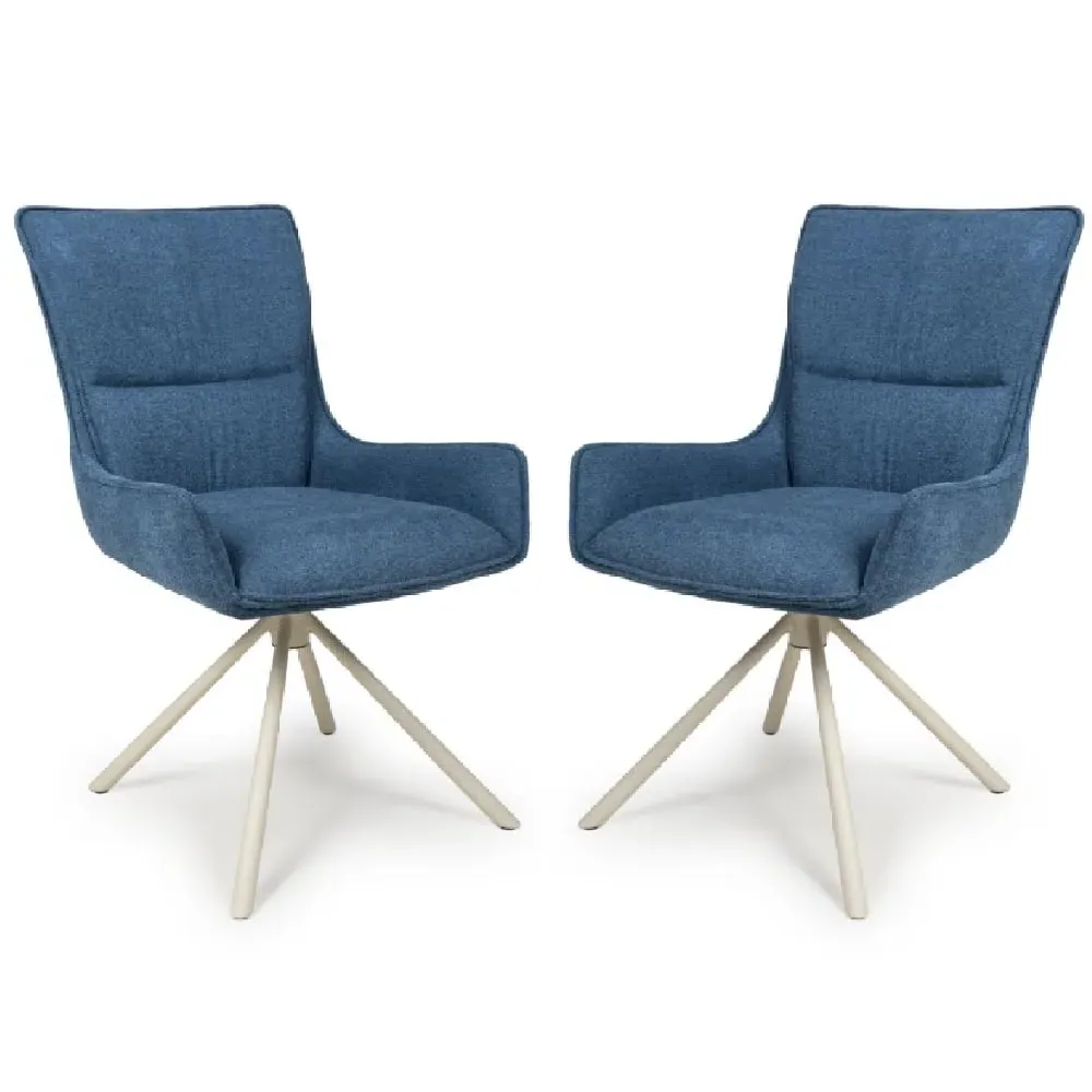 Tirana Dining Chairs Set of 2 - Blue, Fabric image