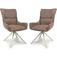 Tirana Dining Chairs Set of 2 - Coffee, Fabric