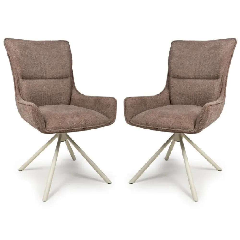 Tirana Dining Chairs Set of 2 - Coffee, Fabric